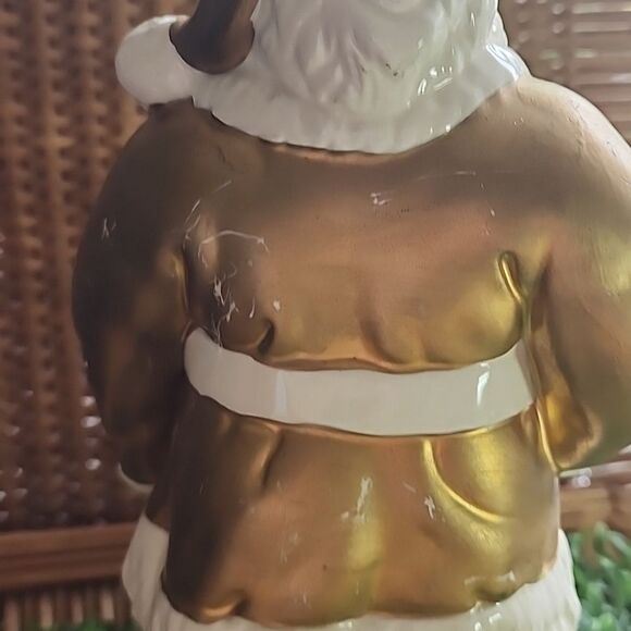 Vintage Gold Santa With Pack Full Of Toys - Picture 7 of 11